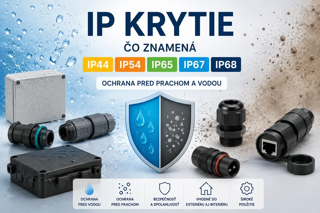 IP krytie IP44, IP65, IP67 a IP68 – ochrana elektrických zariadení proti vode a prachu