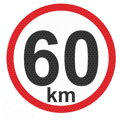 Samolepka 60km reflexná