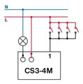 Časový spínač CS3-4M multifunkčný bez nulového vodiča