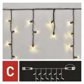 Profi LED spojovacia reťaz čierna – cencúle, 3m, teplá biela