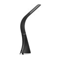 LED stolná lampa WO46-B s LCD, čierna koža