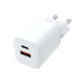 Rýchlonabíjačka Solight USB-C + USB-A GaN 33W PD, biela