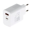 Sieťová nabíjačka 45W biela, USB-A + USB-C