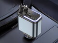 Nabíjačka na telefón do auta 65W 12/24V, navíjacie káble USB-C, Lightning