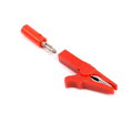 Izolovaná krokosvorka pre banánik, l=55mm, červená