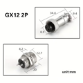 Konektor (kábel) + zdierka (panelovová) GX12 2P