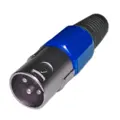 Mikrofónny XLR konektor modrý na kábel, 3pin