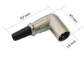 Mikrofónny XLR konektor uhlový na kábel 3pin