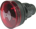 LED kontrolka 230V 37mm, červená s bzučiakom