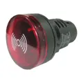 LED kontrolka 230V 37mm, červená s bzučiakom