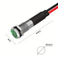 LED kontrolka 8mm s vodičmi 12-24VDC zelená