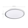 LED osvetlenie Acate, IP54, 18W, 1620lm, 3CCT, 22cm, strieborná