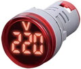 Panelový voltmeter 60-500VAC červený okrúhly