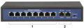 Switch POE 10-portový, 8xPOE 100Mbps, 2x Uplink 1000Mbps, 120W