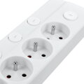 Predlžovací prívod 6 zásuviek, 2m, 3 x 1mm2, biely, 6+1 vypínač
