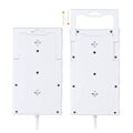 Predlžovací prívod s prepäťovou ochranou, 8z, USB A+C, 2m, biela