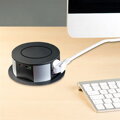 Výsuvný blok 3 zásuviek + USB + USB-C + bezdrôtová nabíjačka 10W