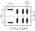 Relé HTL-2C 230V, 2x kontakt 230VAC/10A s LED indikáciou