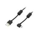 Šnúra microUSB 1m uhlová pozlátená, s filtrami