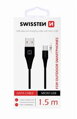 Šnúra USB - microUSB 1.5m čierna (dlhší konektor 9mm)