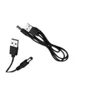 Napájací kábel USB-A - DC 2.1/5.5mm, čierny, 0,7m