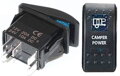 Podsvietený kolískový vypínač 12V/20A, modrý, CAMPER POWER