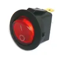 Prepínač 3pin/2polohy podsvietený červený  okrúhly 230V