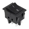 Kolískový prepínač 6pin/2 polohy ON-ON, 250V/15A, čierny