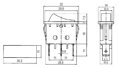 Kolískový prepínač úzky 230V/15A, (ON)-OFF-(ON) čierny