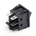 Kolískový prepínač KCD4 3pol/6pin (ON)-OFF-(ON) 250V/16A čierny