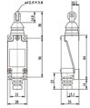 Koncový spínač ME-8122 s kollieskom, 5A 250VAC NC-NO