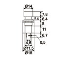 Tlačidlo okrúhle ON-(OFF) 1A/250V červené