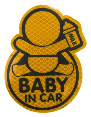 Samolepka BABY IN CAR reflexná žltá