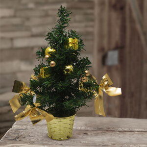 Umelý vianočný stromček mini 30cm zlatý