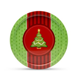 Kovová tácka 31cm - vianočný stromček