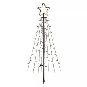 LED vianočný strom kovový, 180 cm, IP44,  teplá biela, časovač 