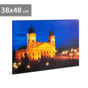 LED obraz na stenu "Veľký Kalvínsky kostol" 3xAA, 38x48cm