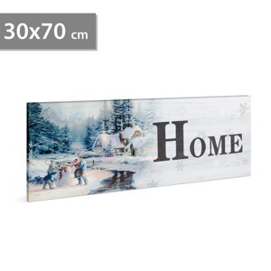 LED obraz "Home - zimná krajina 2" 30x70cm, 19xLED 2xAA