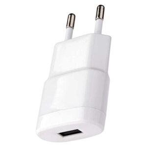 Sieťová nabíjačka s USB BASIC 1A 5W, biela