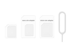 Redukcie na SIM karty 3v1 (SIM, micro, nano), biele
