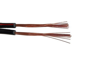 Reproduktorový kábel 2x0,5mm čierny s červeným pruhom