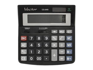 Veľká kalkulačka VECTOR CD-2455 so solárnym článkom