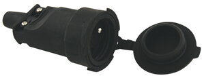 Vodotesná zásuvka čierna, IP65