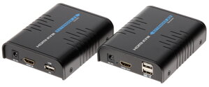 Extender HDMI+USB po UTP kábli do 100m, LAN