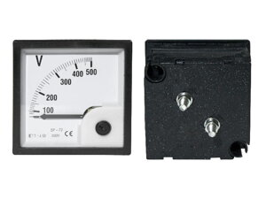 Voltmeter analógový veľký 500V AC, štvorec 