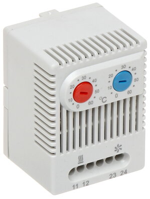 Termostat pre ventilátory 250V 10A 0-60°C (NC, NO)