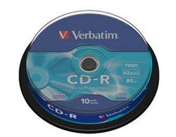 CD-R 700MB 52x 10ks v cake obale, Verbatim