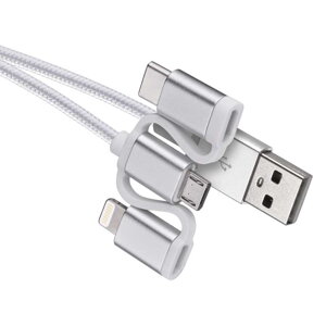 Multikábel USB - microUSB/ USB-C / iPhone lightning, 1m