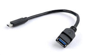 Šnúra USB3.0 - USB-C, OTG 10cm čierna