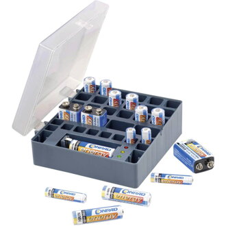 Organizér na batérie s testerom AA, AAA, 9V